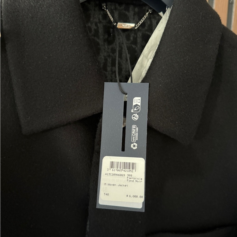 Dior Icons Workwear Jacket Black Double-Sided Virgin Wool and Cashmere Jacket 48