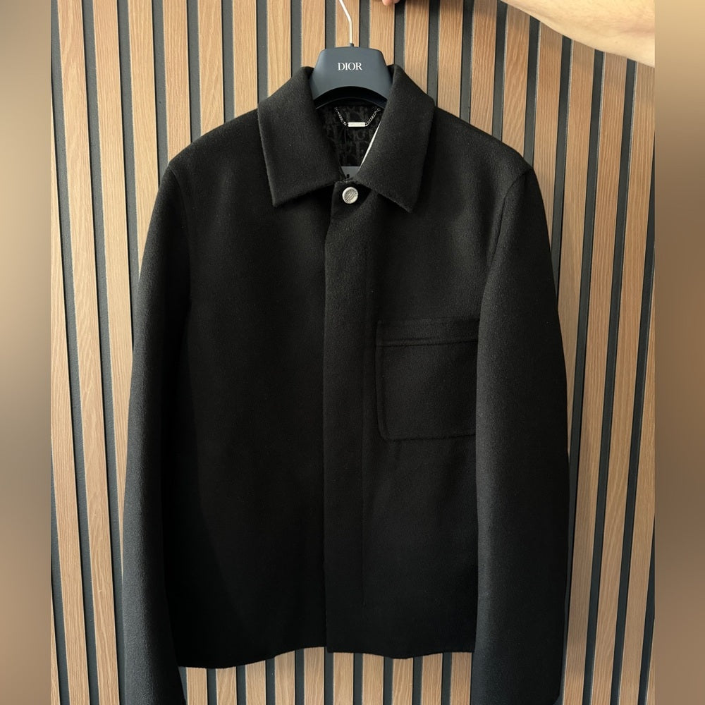 Dior Icons Workwear Jacket Black Double-Sided Virgin Wool and Cashmere Jacket 48