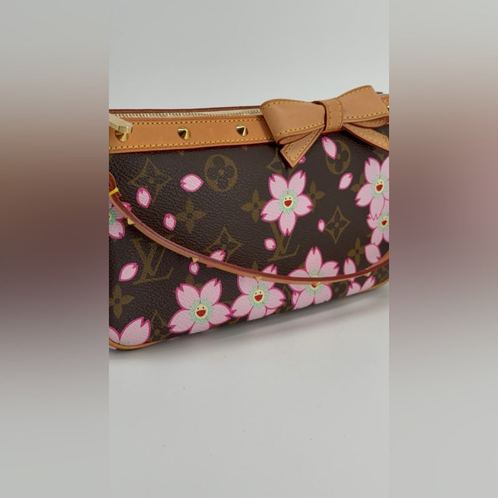 LOUIS VUITTON Takashi Murakami Monogram Cherry Blossom Pochette Bag