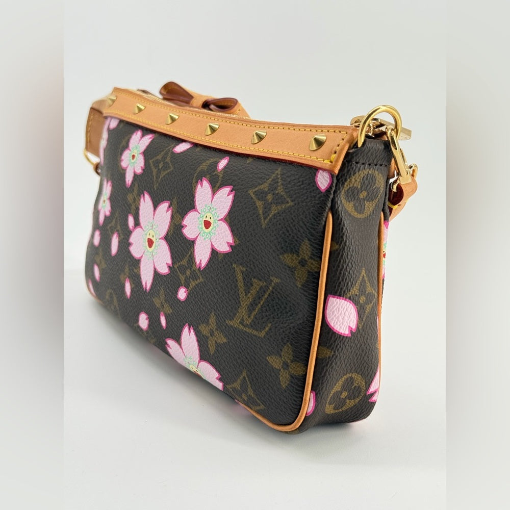 LOUIS VUITTON Takashi Murakami Monogram Cherry Blossom Pochette Bag