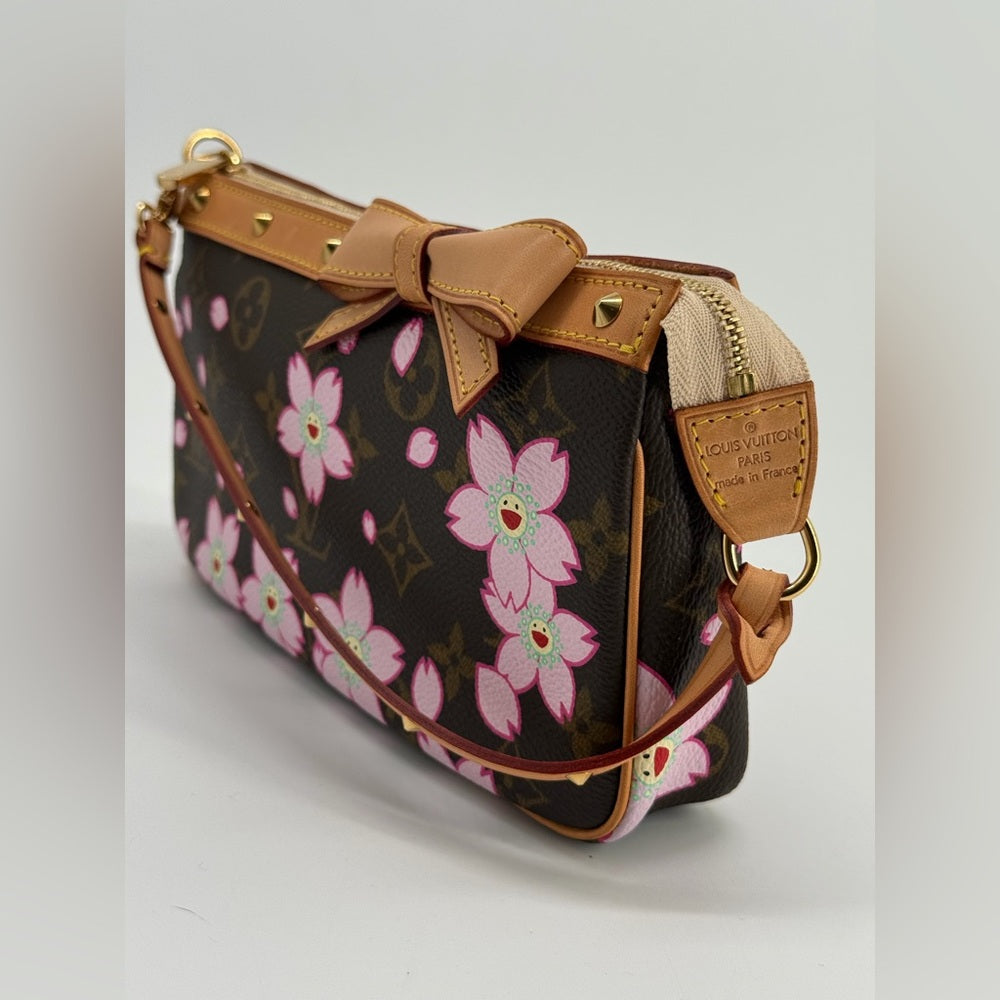 LOUIS VUITTON Takashi Murakami Monogram Cherry Blossom Pochette Bag