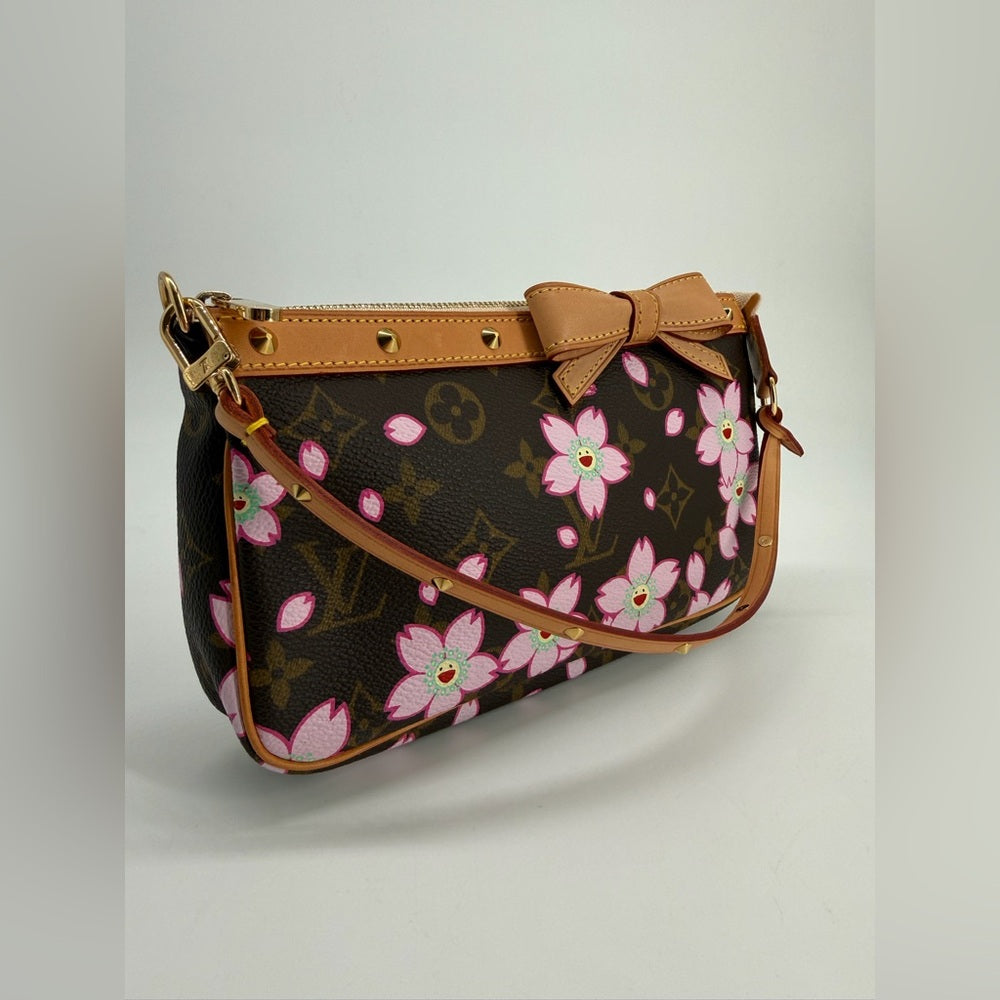 LOUIS VUITTON Takashi Murakami Monogram Cherry Blossom Pochette Bag