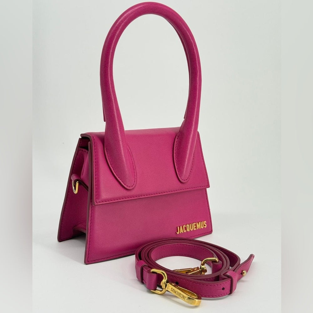 Jacquemus Le Chiquito Moyen Top Handle Pink Leather Bag