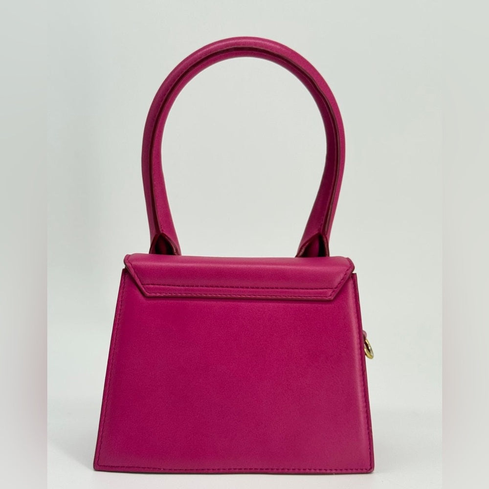 Jacquemus Le Chiquito Moyen Top Handle Pink Leather Bag