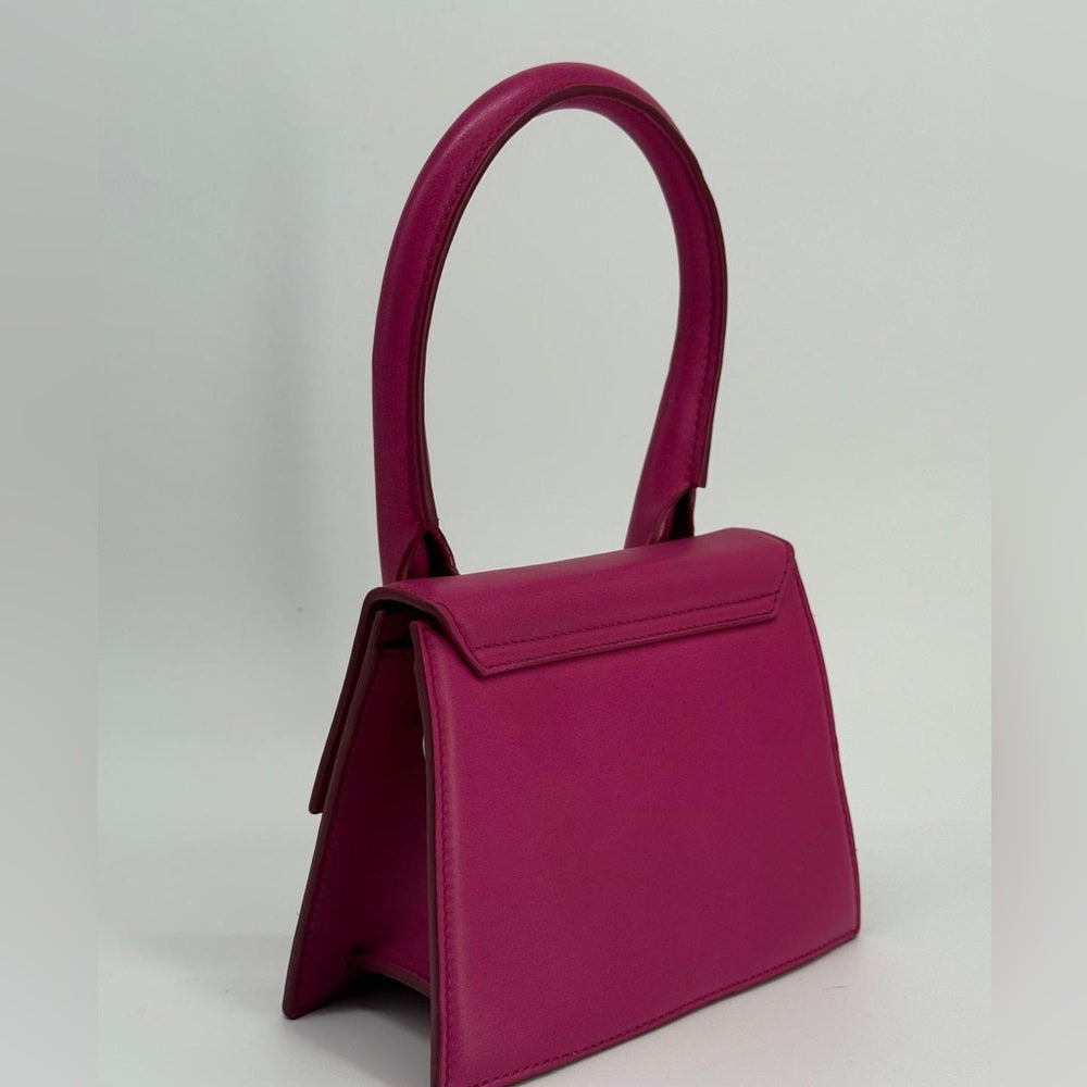 Jacquemus Le Chiquito Moyen Top Handle Pink Leather Bag