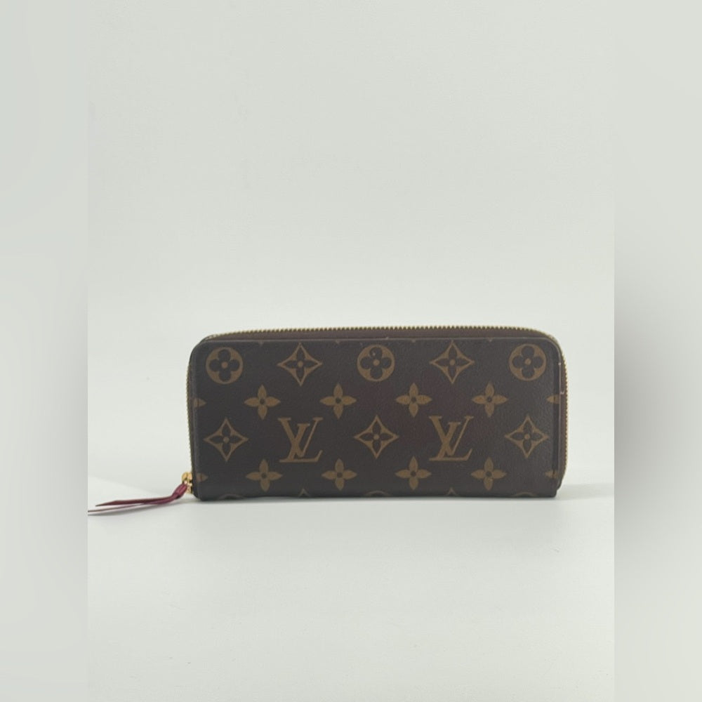 Louis Vuitton Clemence Monogram Canvas Fuchsia Wallet