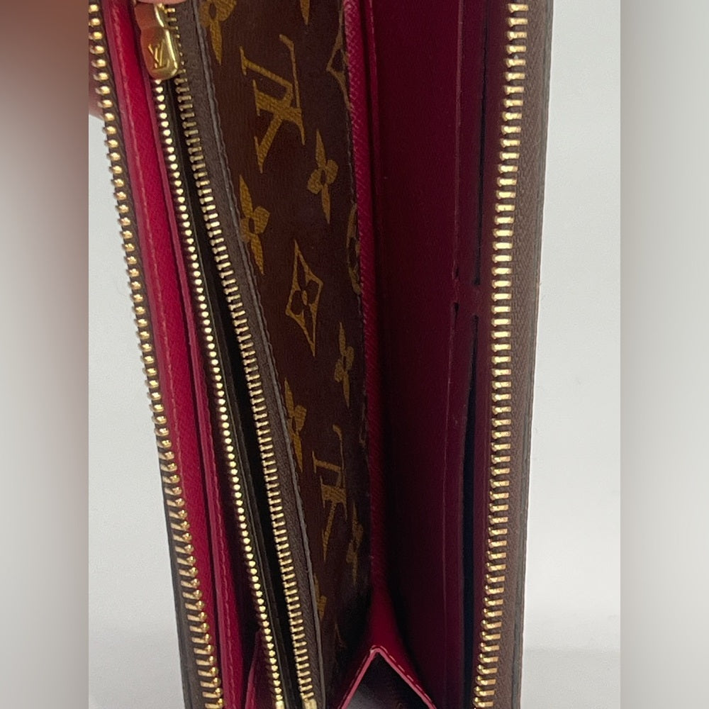 Louis Vuitton Clemence Monogram Canvas Fuchsia Wallet
