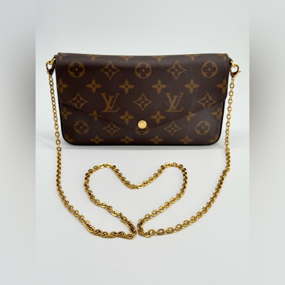 Louis Vuitton Felicie Pochette Brown Canvas Bag