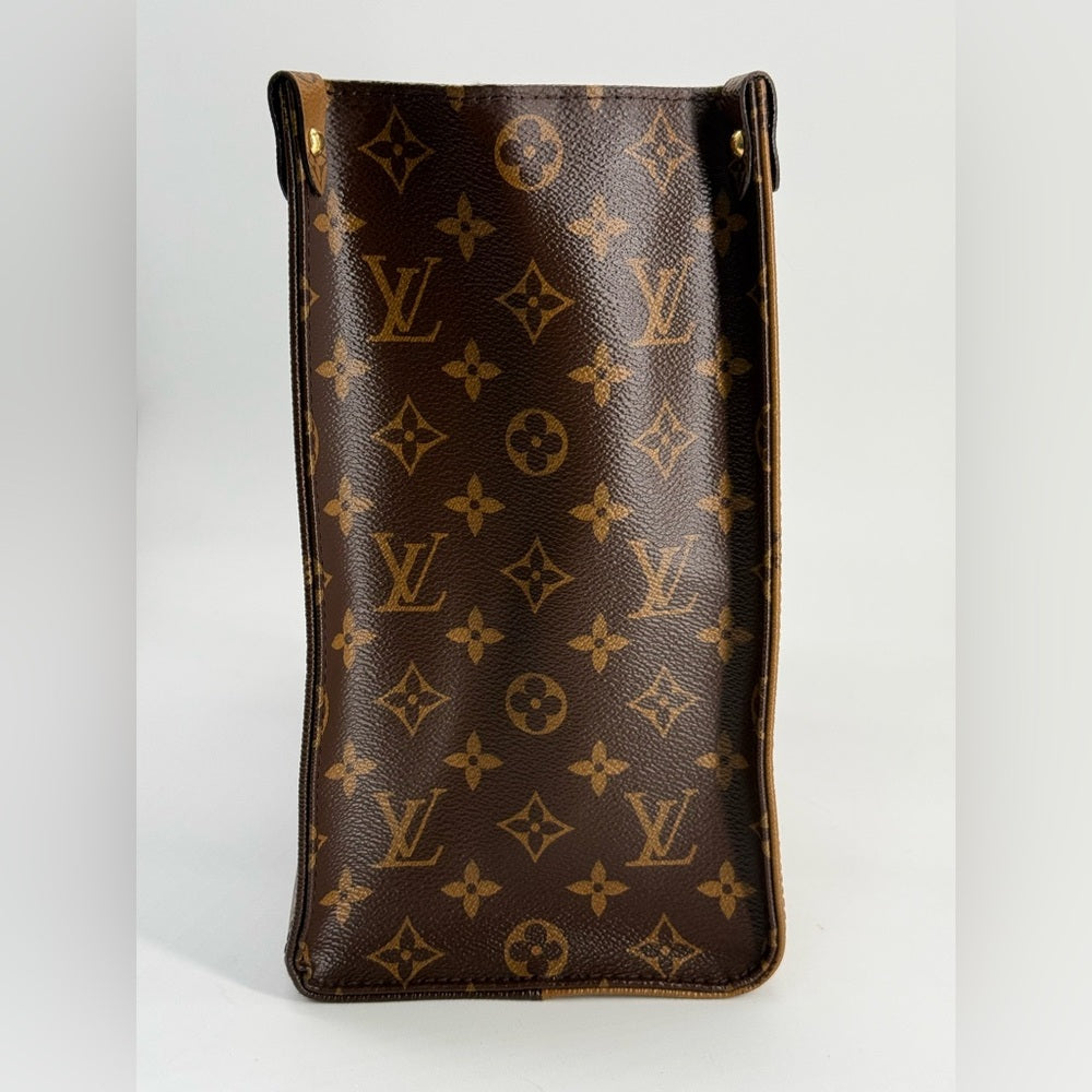 Louis Vuitton On The Go Tote Bag MM Brown Monogram Reverse Leather Bag