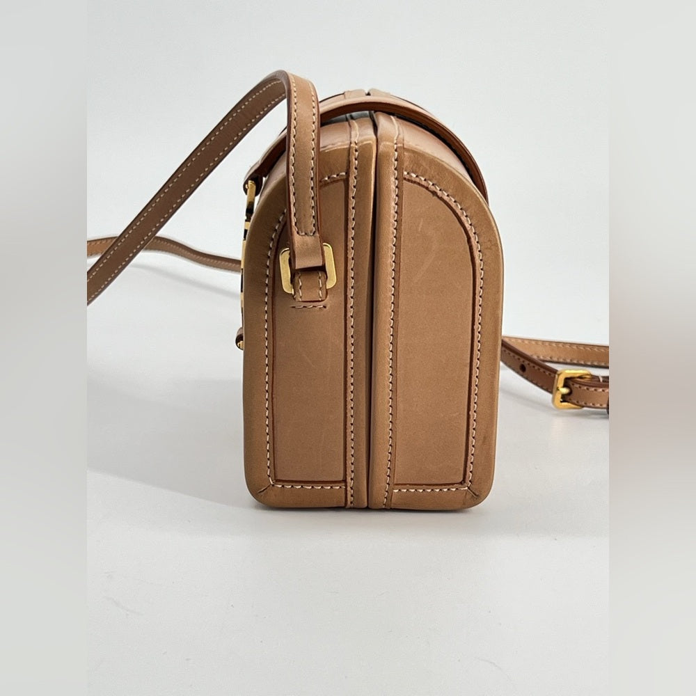 Saint Laurent Mini Box Beige Leather Crossbody Bag