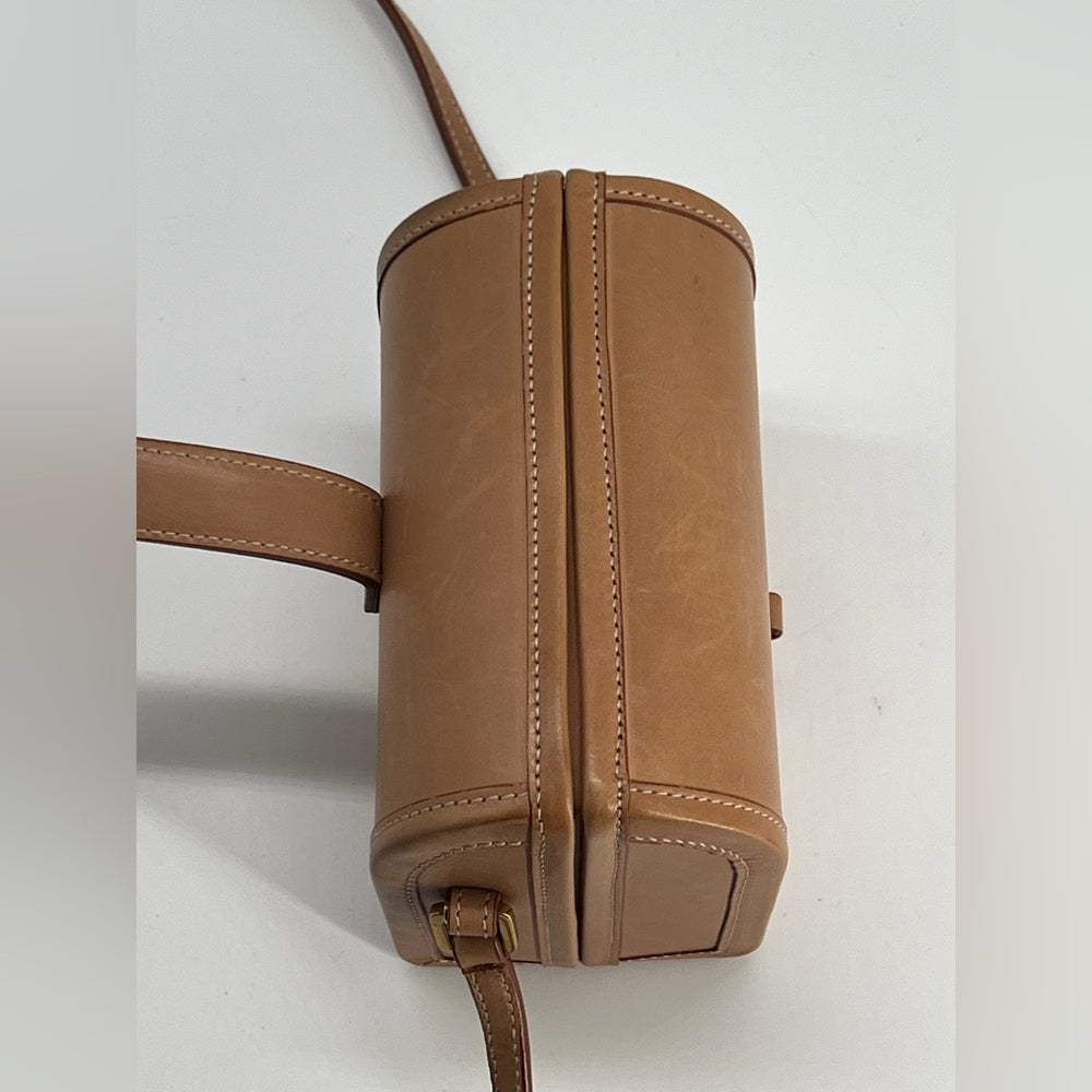 Saint Laurent Mini Box Beige Leather Crossbody Bag
