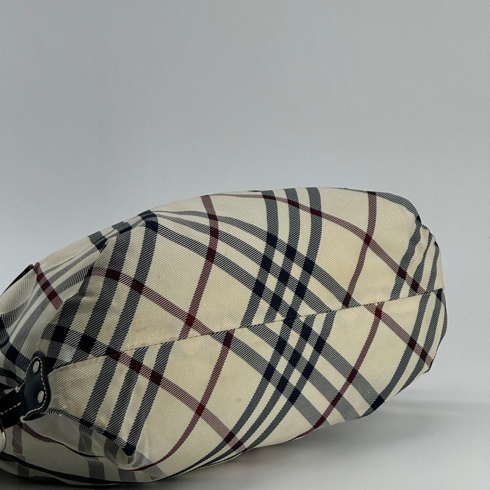 BURBERRY Nova Check Blue Label Tote Bag Nylon Beige