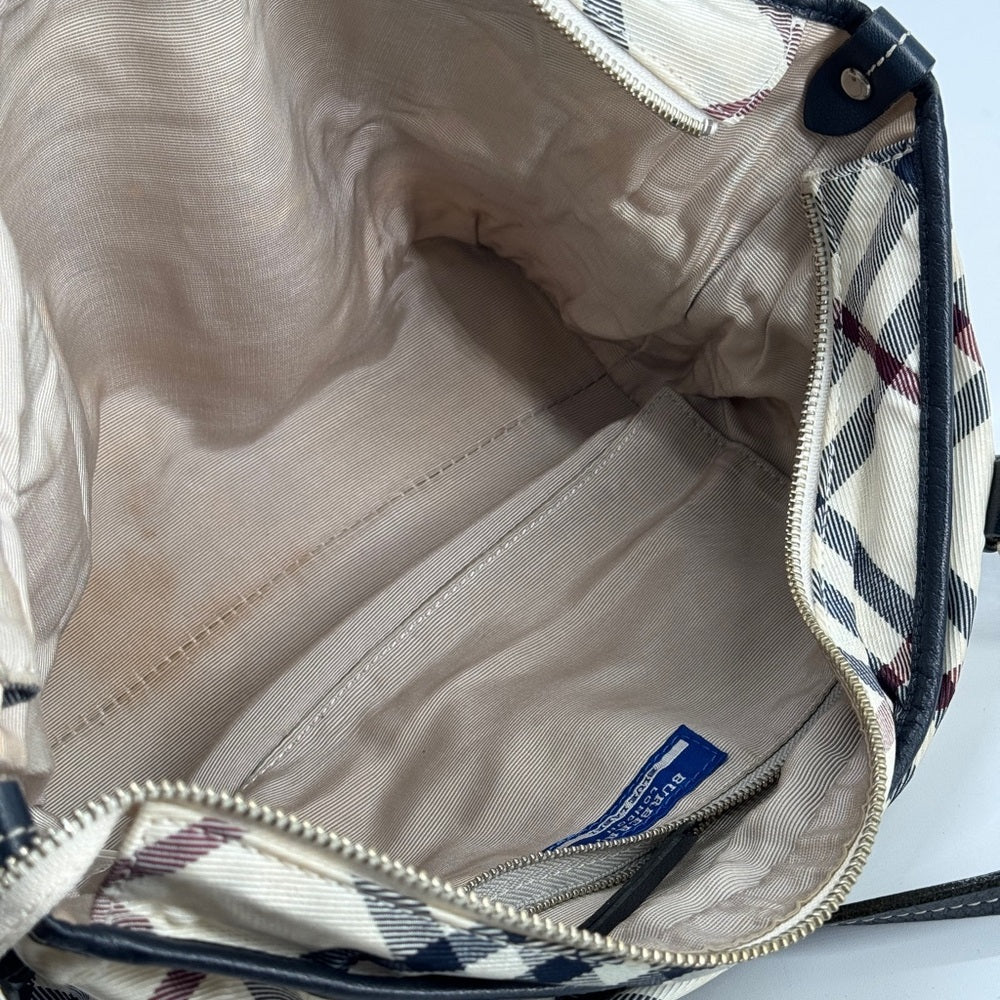 BURBERRY Nova Check Blue Label Tote Bag Nylon Beige