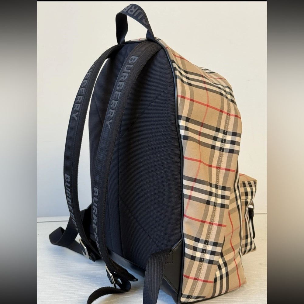 Burberry Jett Backpack Vintage Check Canvas Medium
