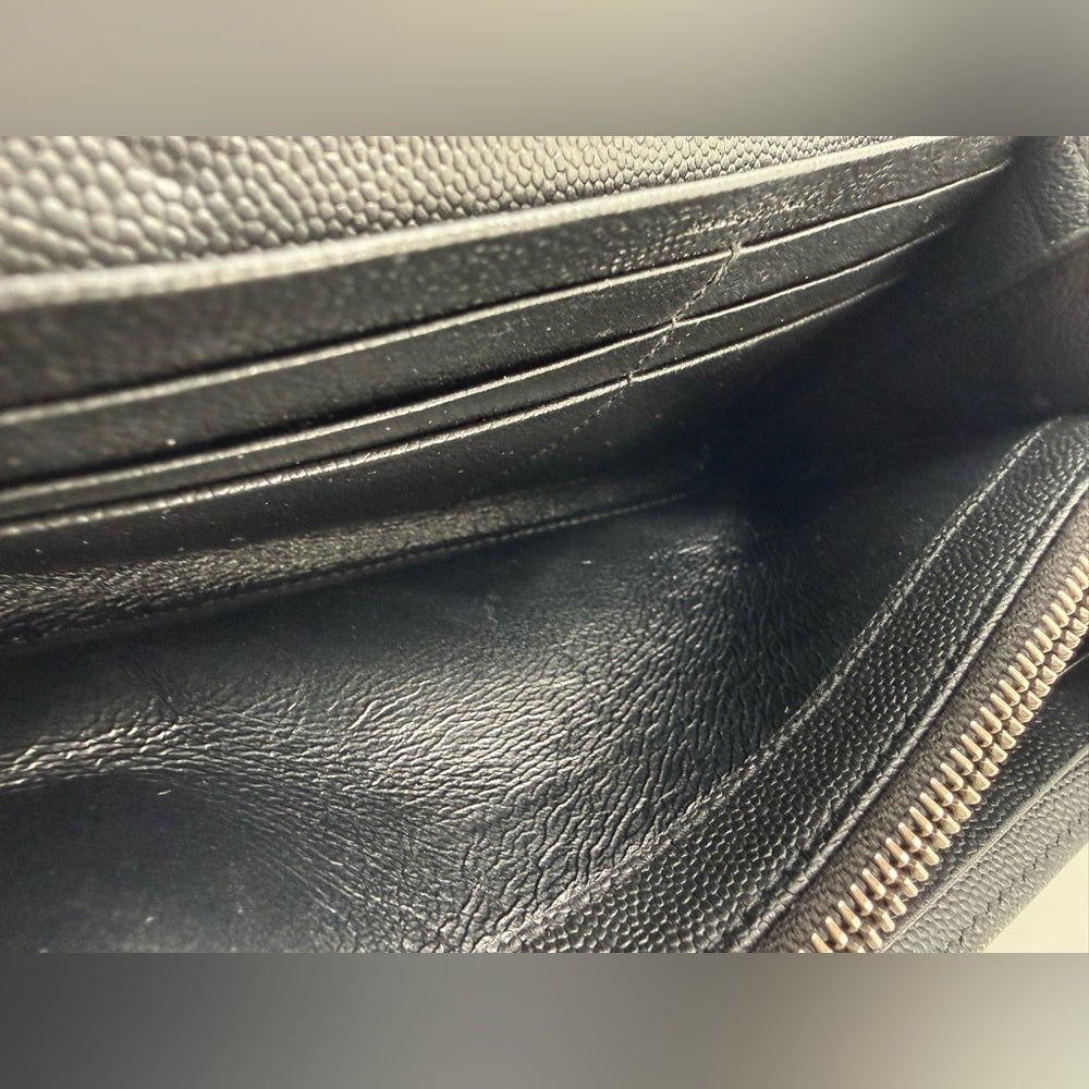 Saint Laurent Matelasse Chevron Leather Large Flap Wallet