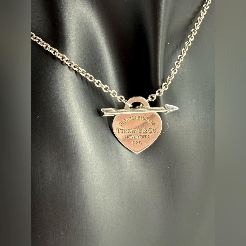 Tiffany & Co. Lovestruck Heart Arrow Pendant Necklace 18"