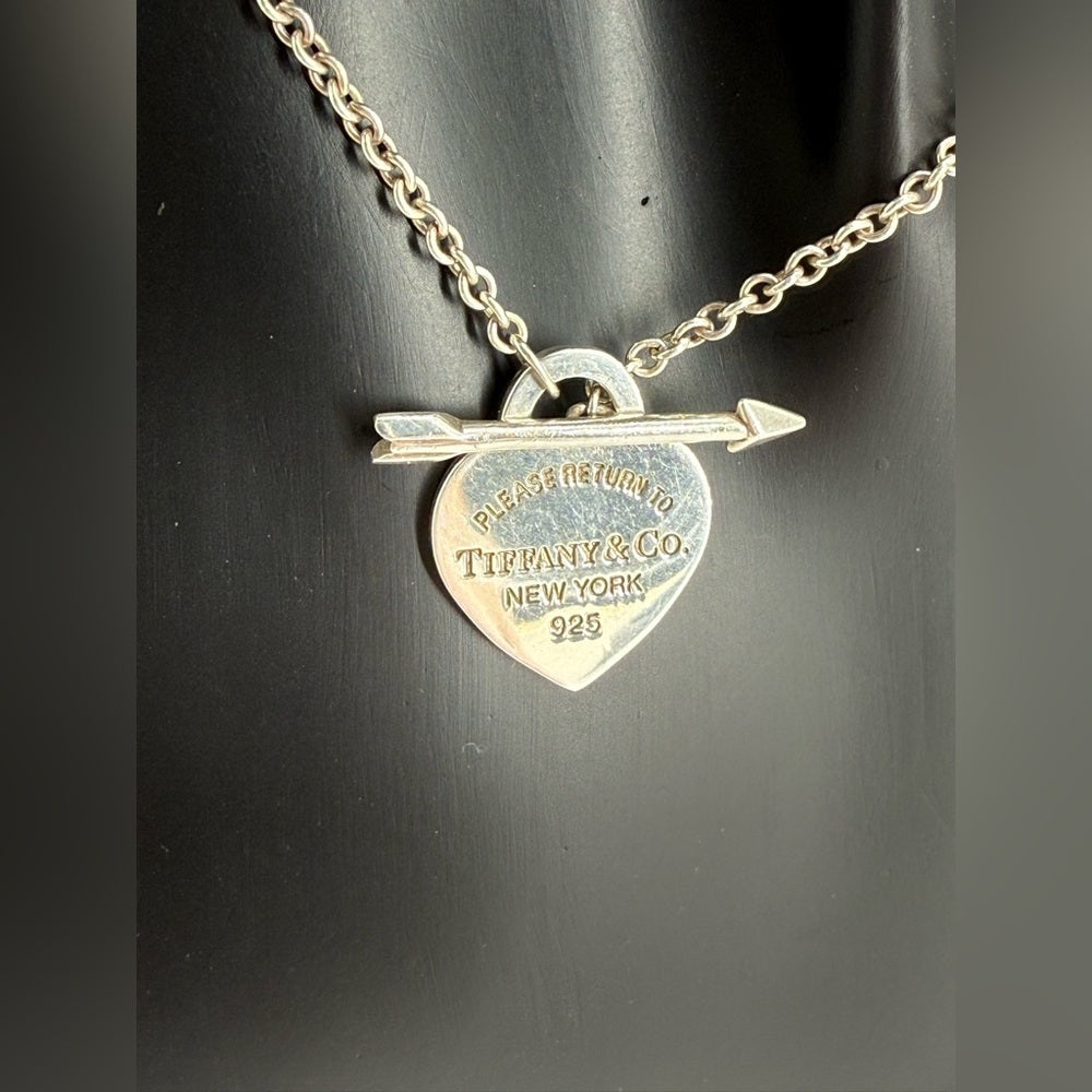 Tiffany & Co. Lovestruck Heart Arrow Pendant Necklace 18"