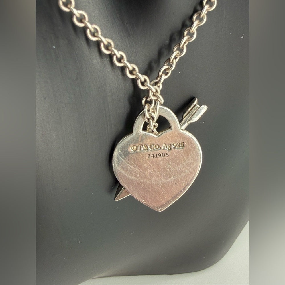 Tiffany & Co. Lovestruck Heart Arrow Pendant Necklace 18"