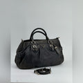 PRADA 2way Grey Leather Tote Shoulder Bag