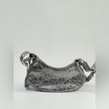 Balenciaga Metallic Agneau Arena Le Cagole In Silver Shoulder Bag