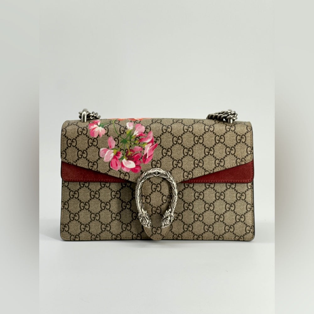 Gucci Dionysus Blooms GG Supreme Canvas Shoulder Bag