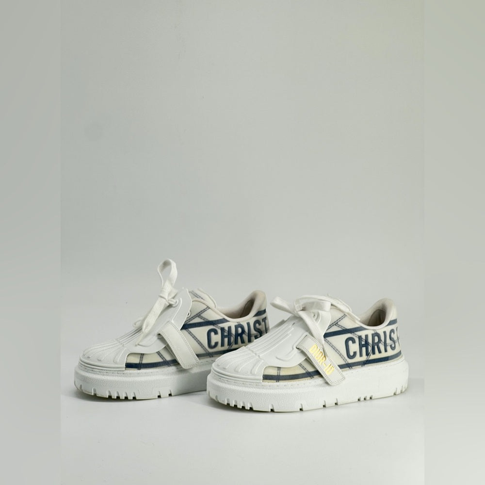 Christian Dior ID Sneaker White And Blue Technical Fabric Size EU34