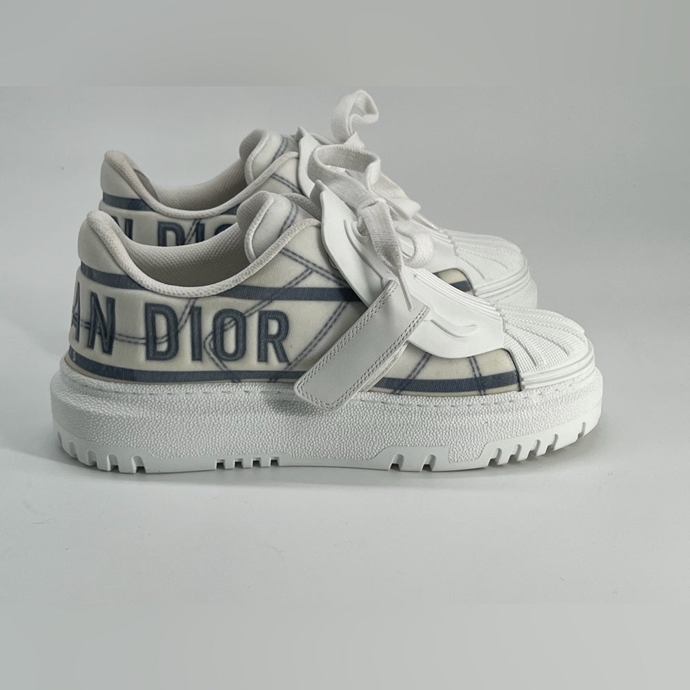 Christian Dior ID Sneaker White And Blue Technical Fabric Size EU34