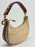 CELINE AVA Medium Shoulder Bag Canvas Leather Natural Tan