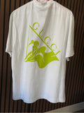 Gucci White Short-Sleeve Tee with Lime Green Logos Size XS