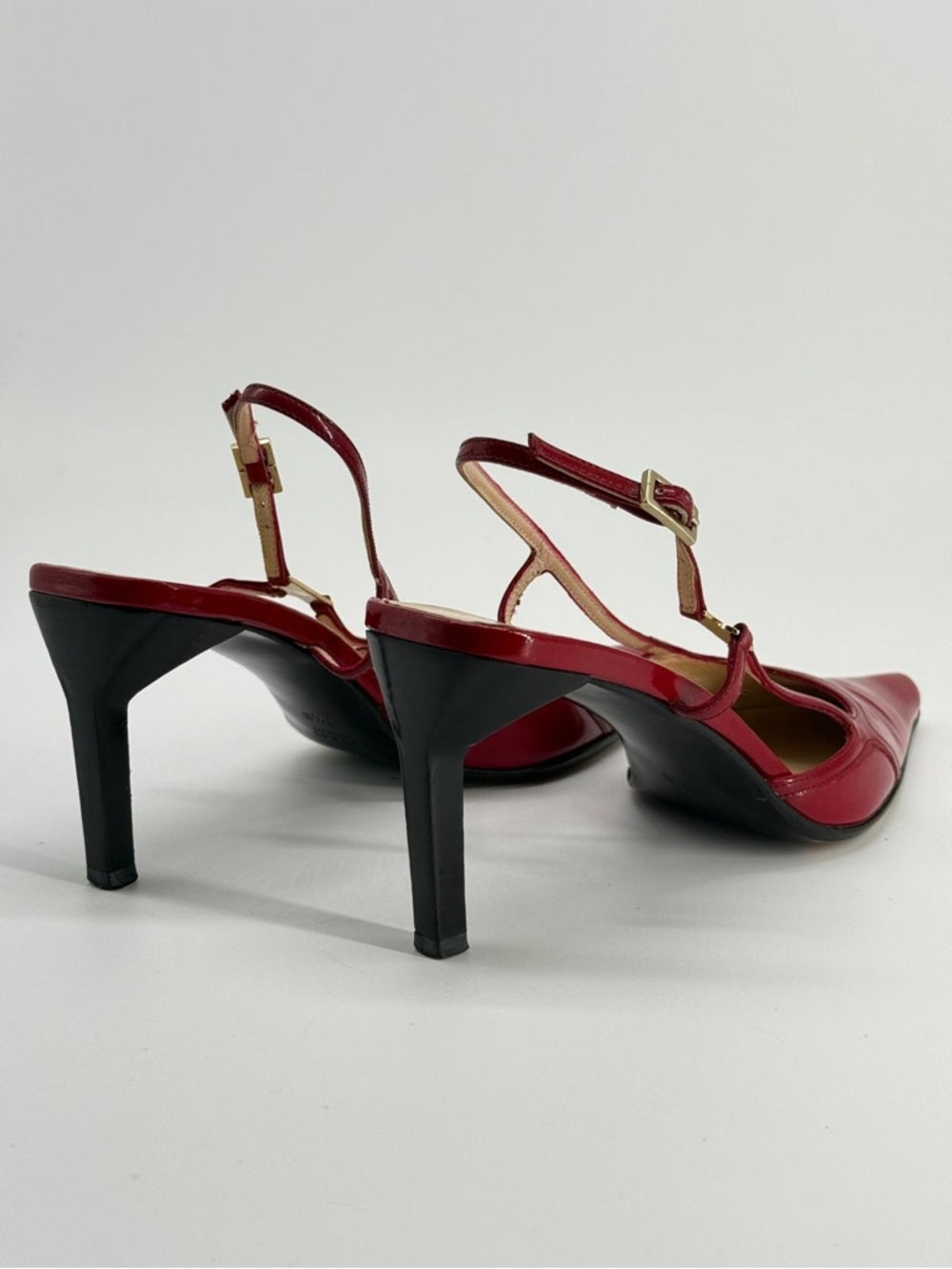 Gucci Patent Leather Slingback Pumps Red Size 7.5