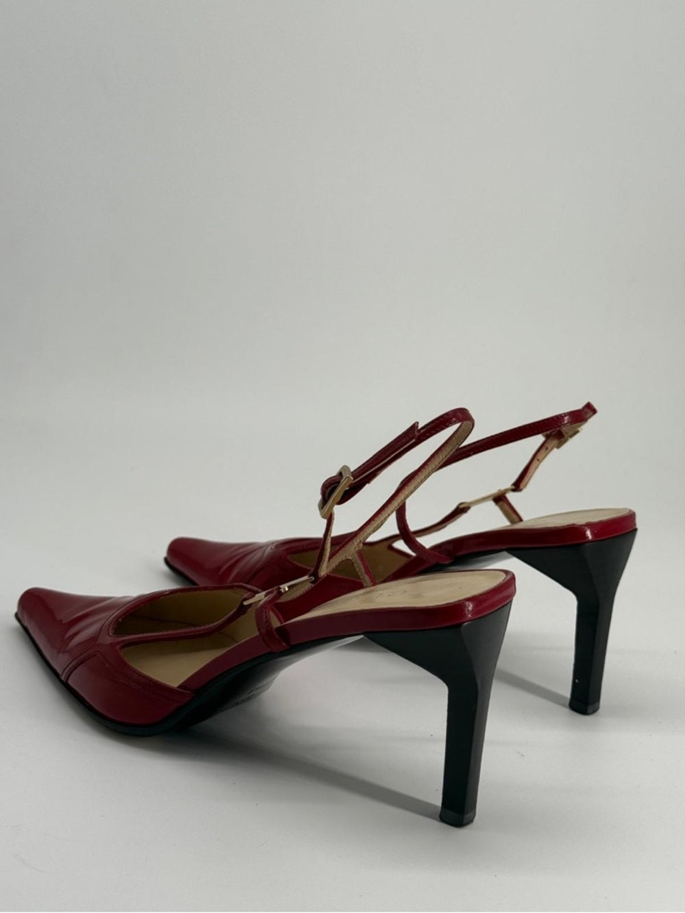 Gucci Patent Leather Slingback Pumps Red Size 7.5