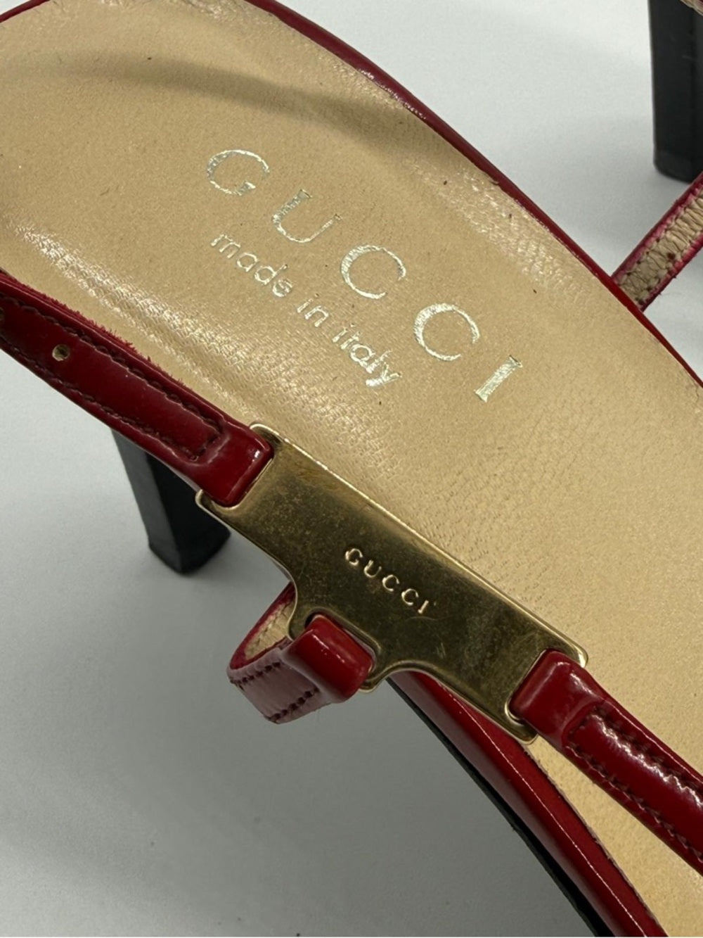Gucci Patent Leather Slingback Pumps Red Size 7.5