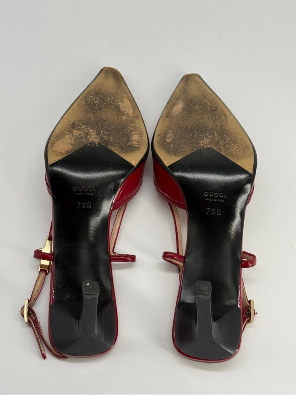 Gucci Patent Leather Slingback Pumps Red Size 7.5