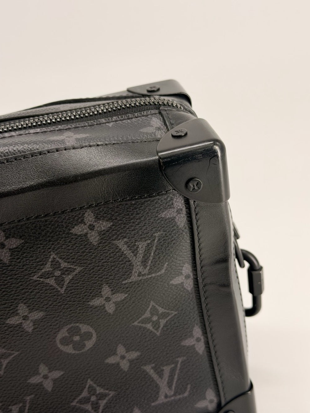 LOUIS VUITTON Soft Trunk Shoulder Bag Monogram eclipse canvas Black