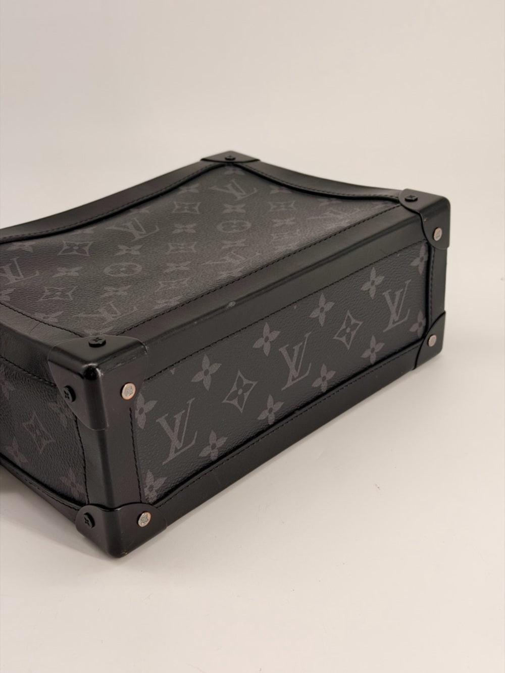 LOUIS VUITTON Soft Trunk Shoulder Bag Monogram eclipse canvas Black