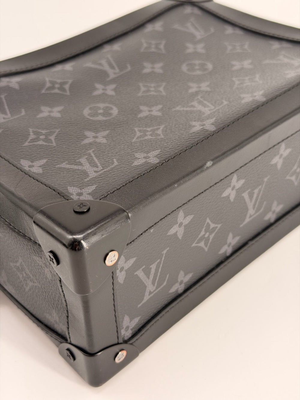 LOUIS VUITTON Soft Trunk Shoulder Bag Monogram eclipse canvas Black