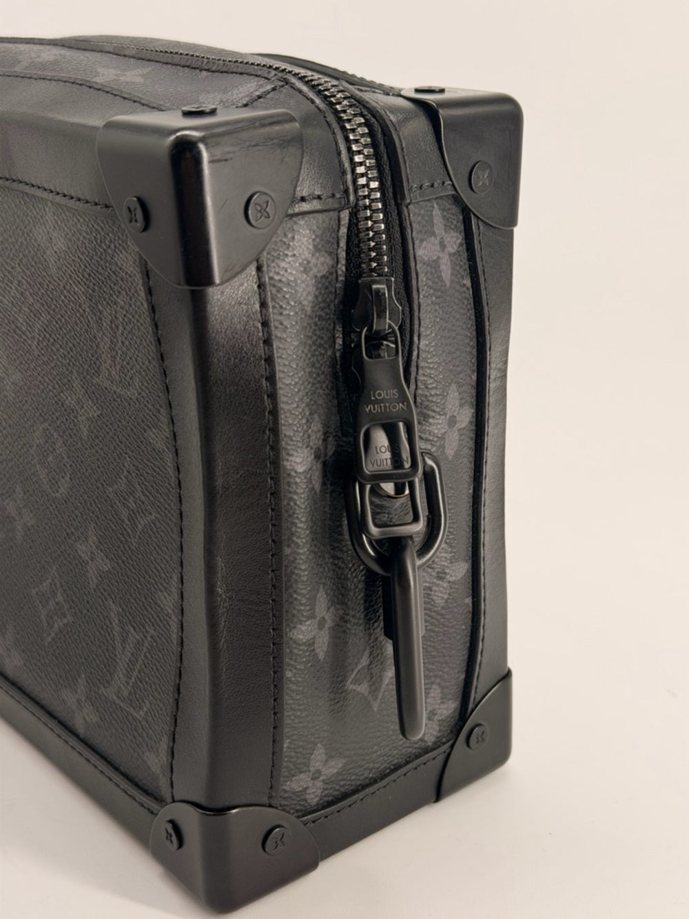 LOUIS VUITTON Soft Trunk Shoulder Bag Monogram eclipse canvas Black