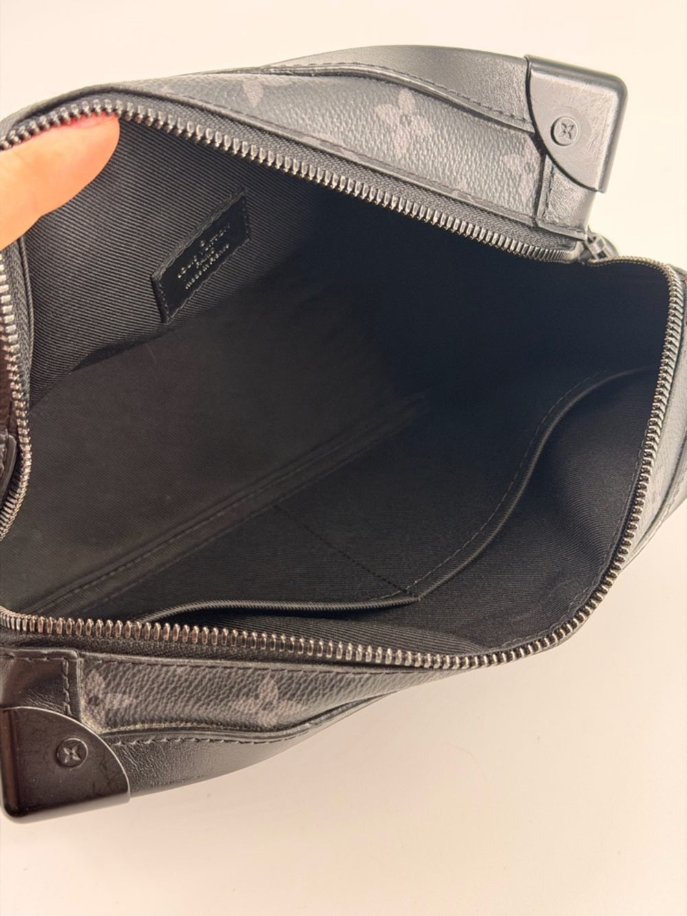 LOUIS VUITTON Soft Trunk Shoulder Bag Monogram eclipse canvas Black