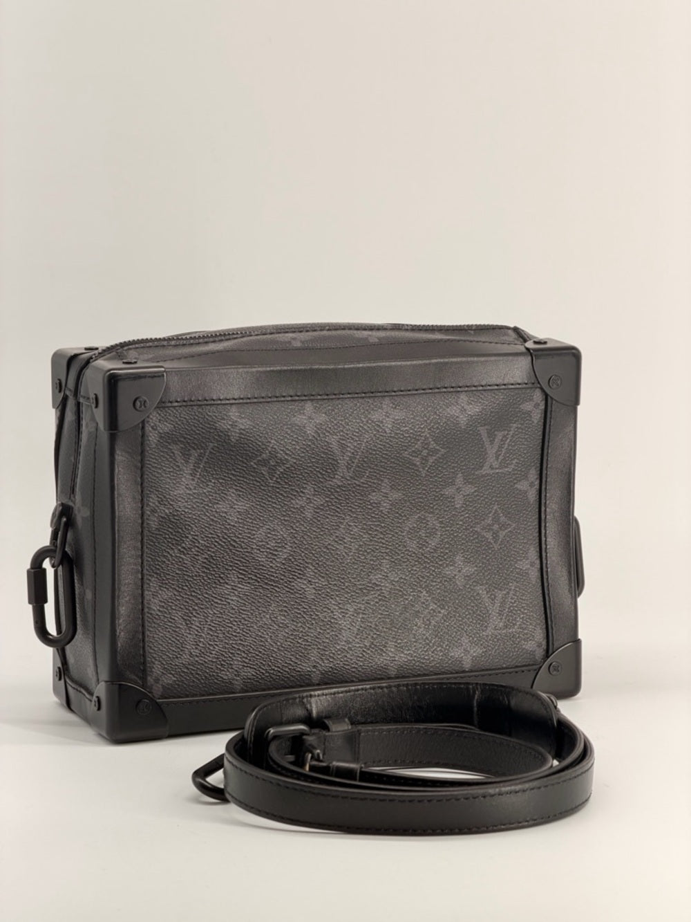 LOUIS VUITTON Soft Trunk Shoulder Bag Monogram eclipse canvas Black