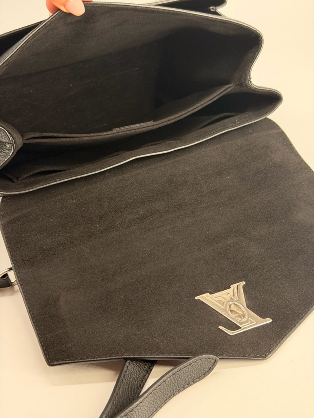 Louis Vuitton My Lockme Calfskin Top Handle Bag Black