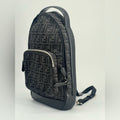 Fendi Leather/Canvas Trimmed FF Monogram Backpack