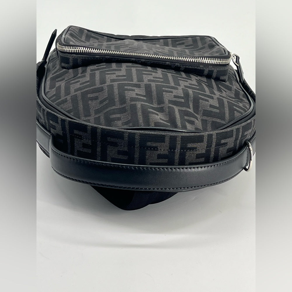 Fendi Leather/Canvas Trimmed FF Monogram Backpack