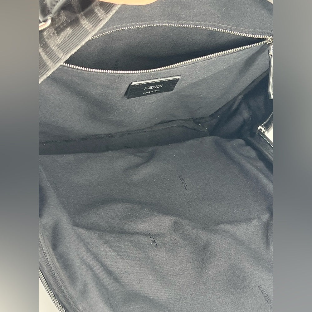 Fendi Leather/Canvas Trimmed FF Monogram Backpack