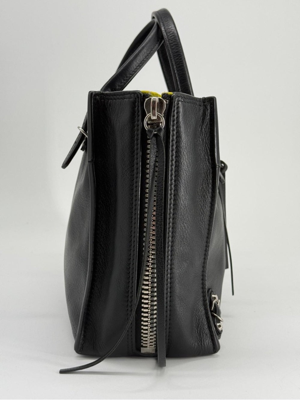 Balenciaga Mini Papier A4 Two Tone Black Leather Shoulder Bag