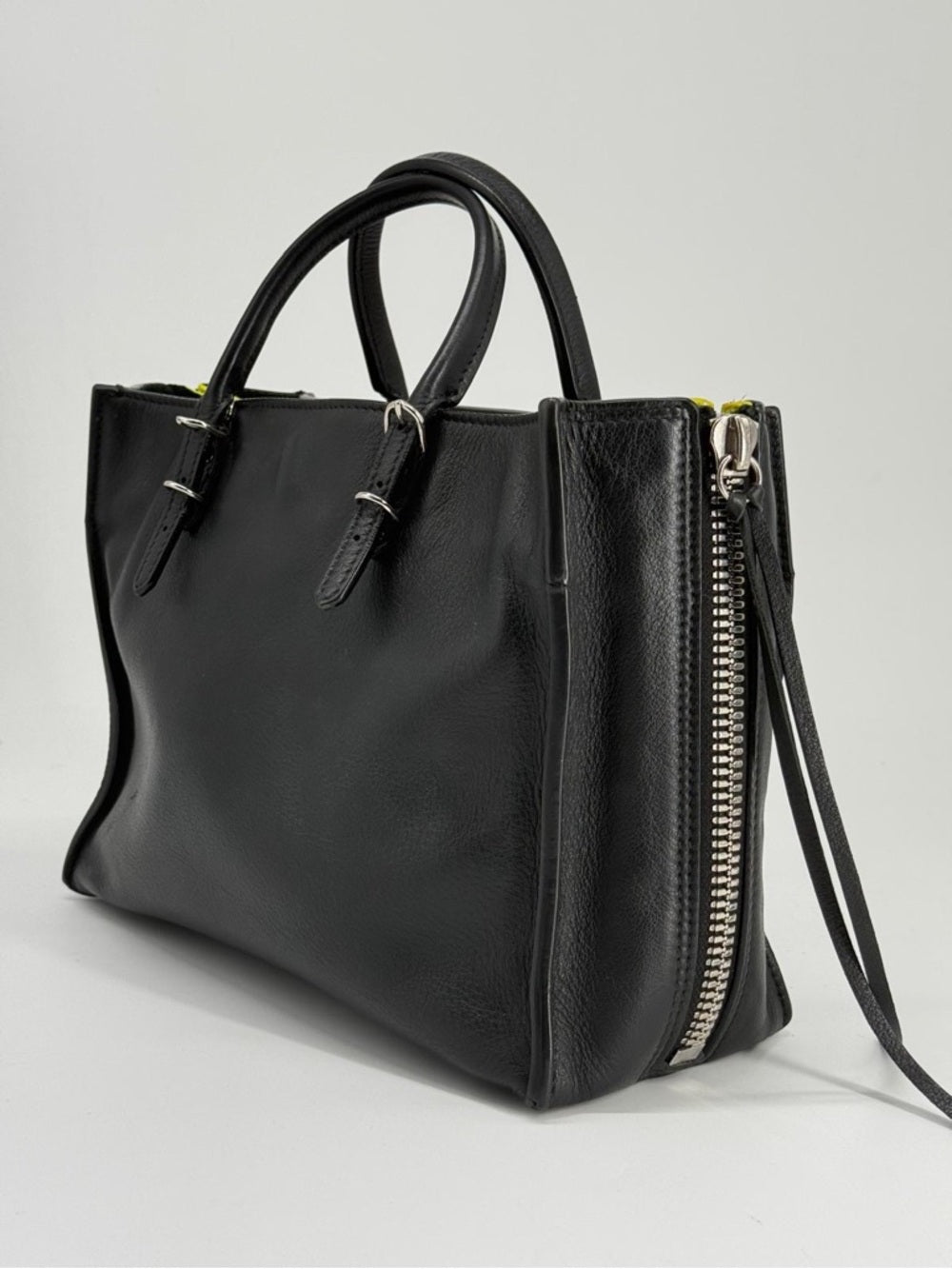 Balenciaga Mini Papier A4 Two Tone Black Leather Shoulder Bag