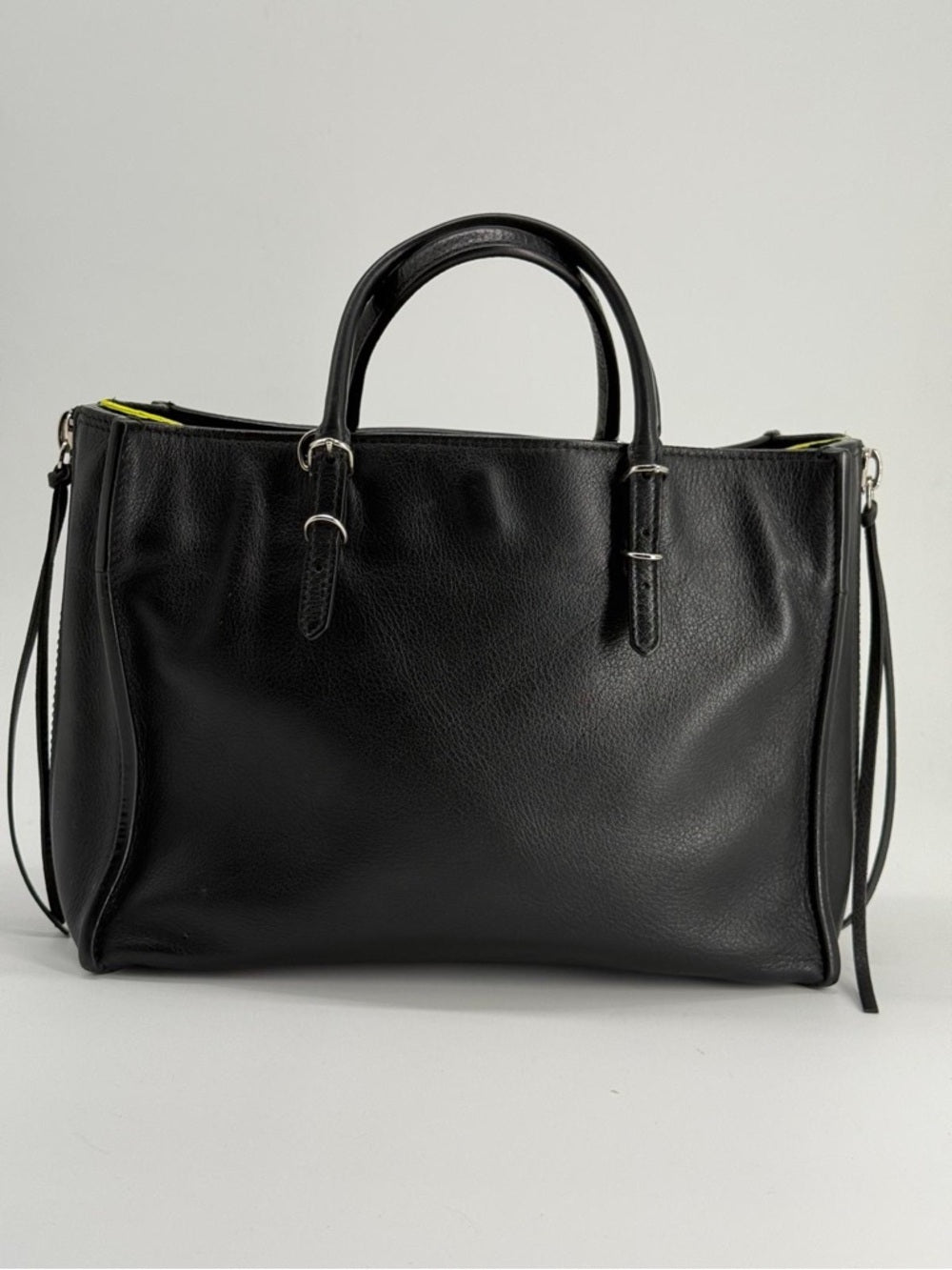 Balenciaga Mini Papier A4 Two Tone Black Leather Shoulder Bag