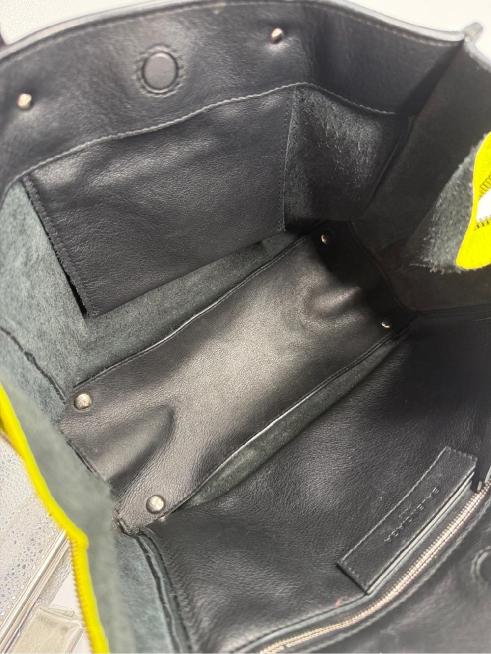 Balenciaga Mini Papier A4 Two Tone Black Leather Shoulder Bag