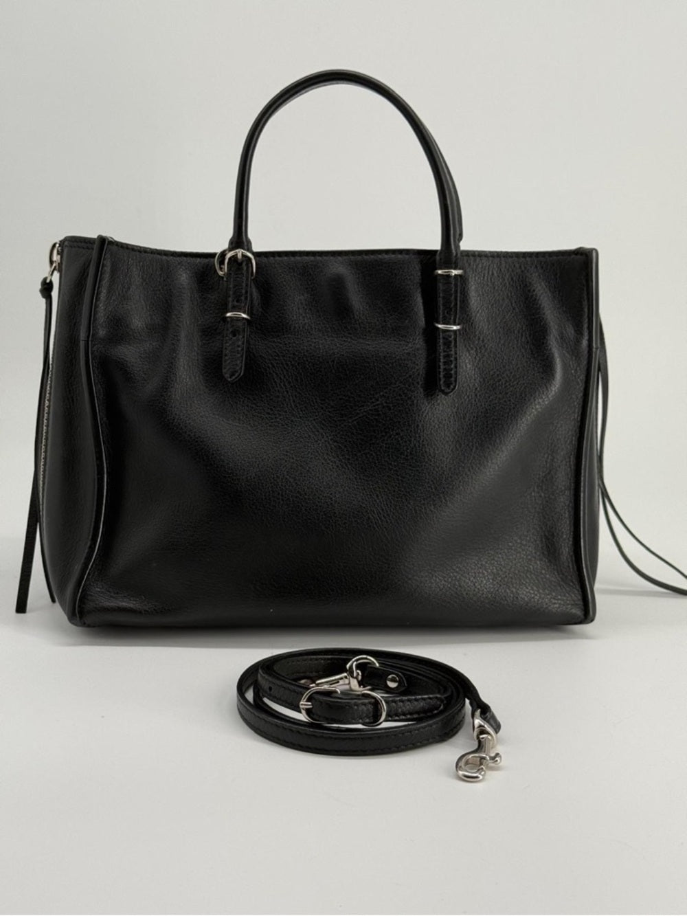 Balenciaga Mini Papier A4 Two Tone Black Leather Shoulder Bag