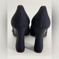 Prada Calzature Donna Linen and Leather Buckle Heels Size EU 37 1/2