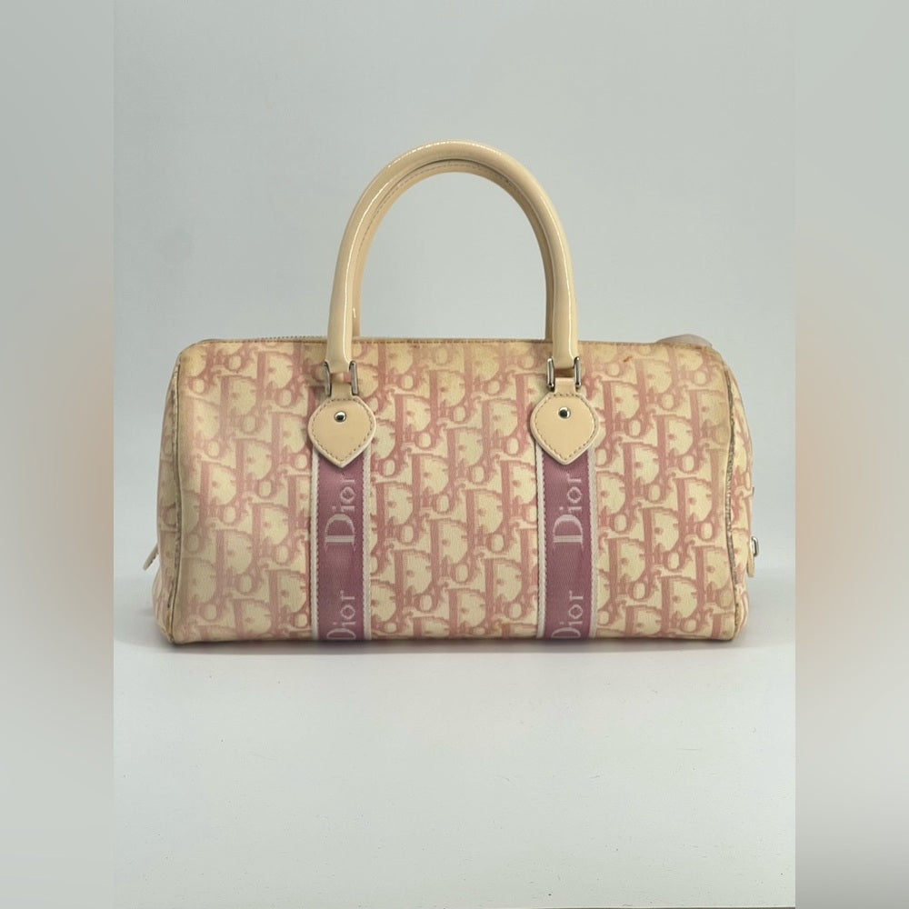 Christian Dior Girly Boston Bag Featuring The Diorissimo Canvas Pattern Bag
